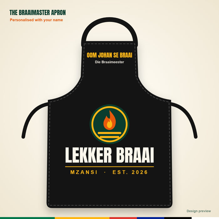 The Braaimaster Apron – Personalised with Your Name
